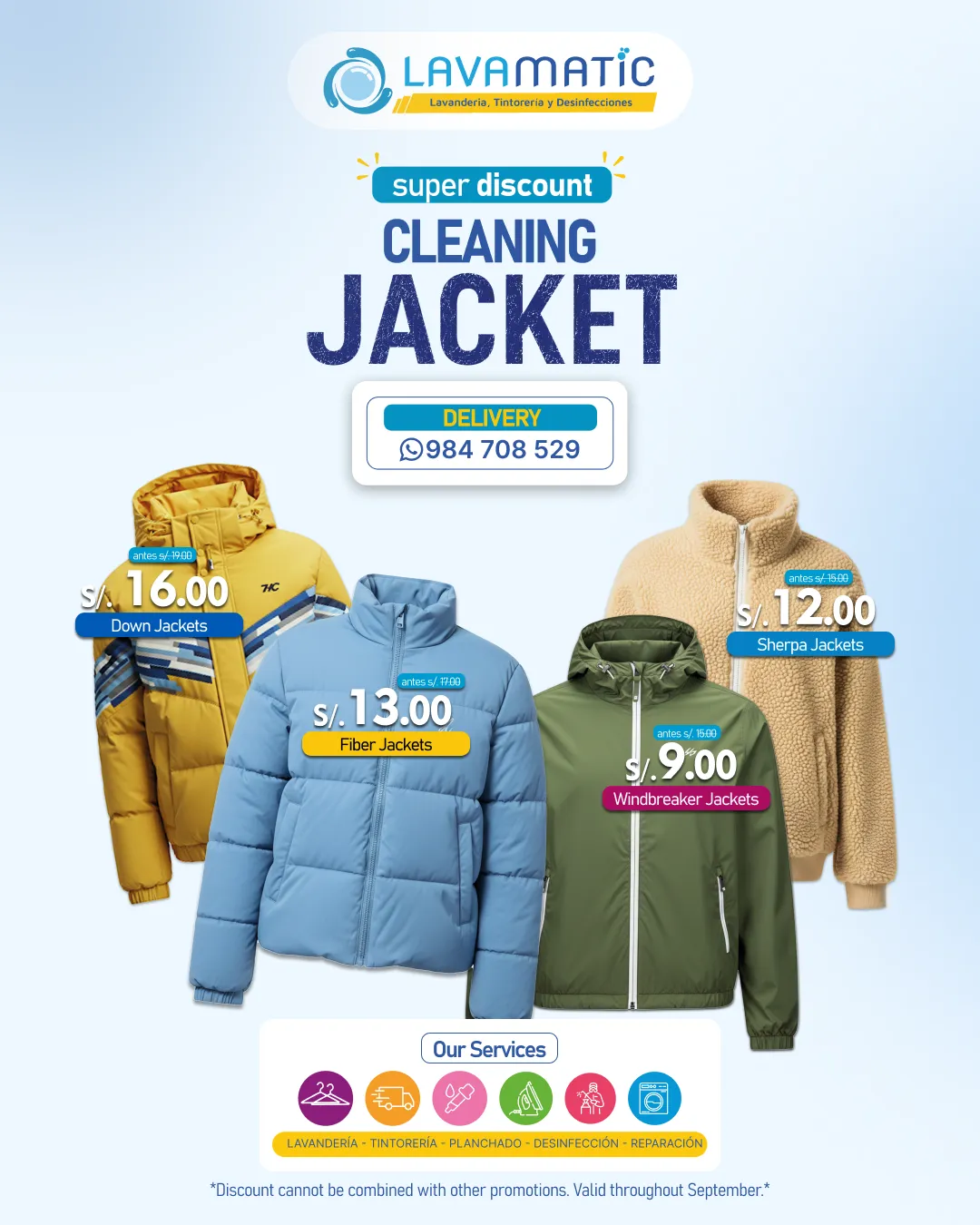 Promoción de lavado de casacas en cusco